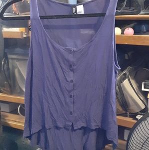 Purple button down crop top